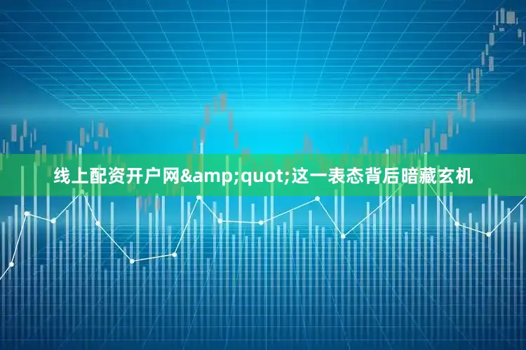 线上配资开户网&quot;这一表态背后暗藏玄机